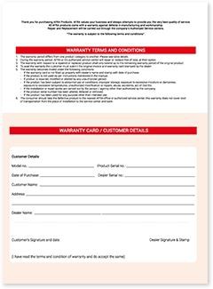 Warranty card_